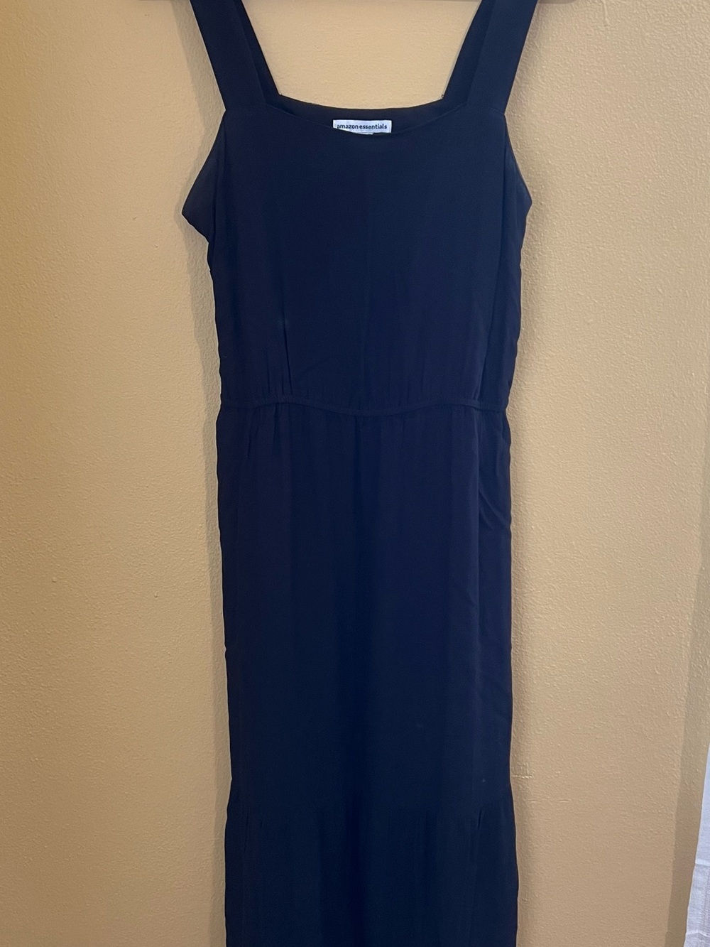 Black Square-Neck Midi Dress